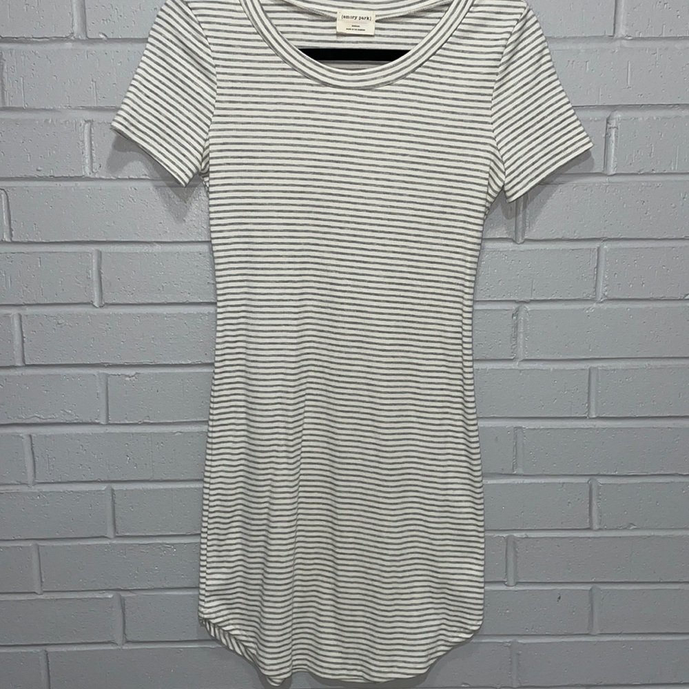 Cream and gray dress